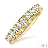 1 1/2 Ctw Round Cut Diamond Eternity Wedding Band in 14K Yellow Gold